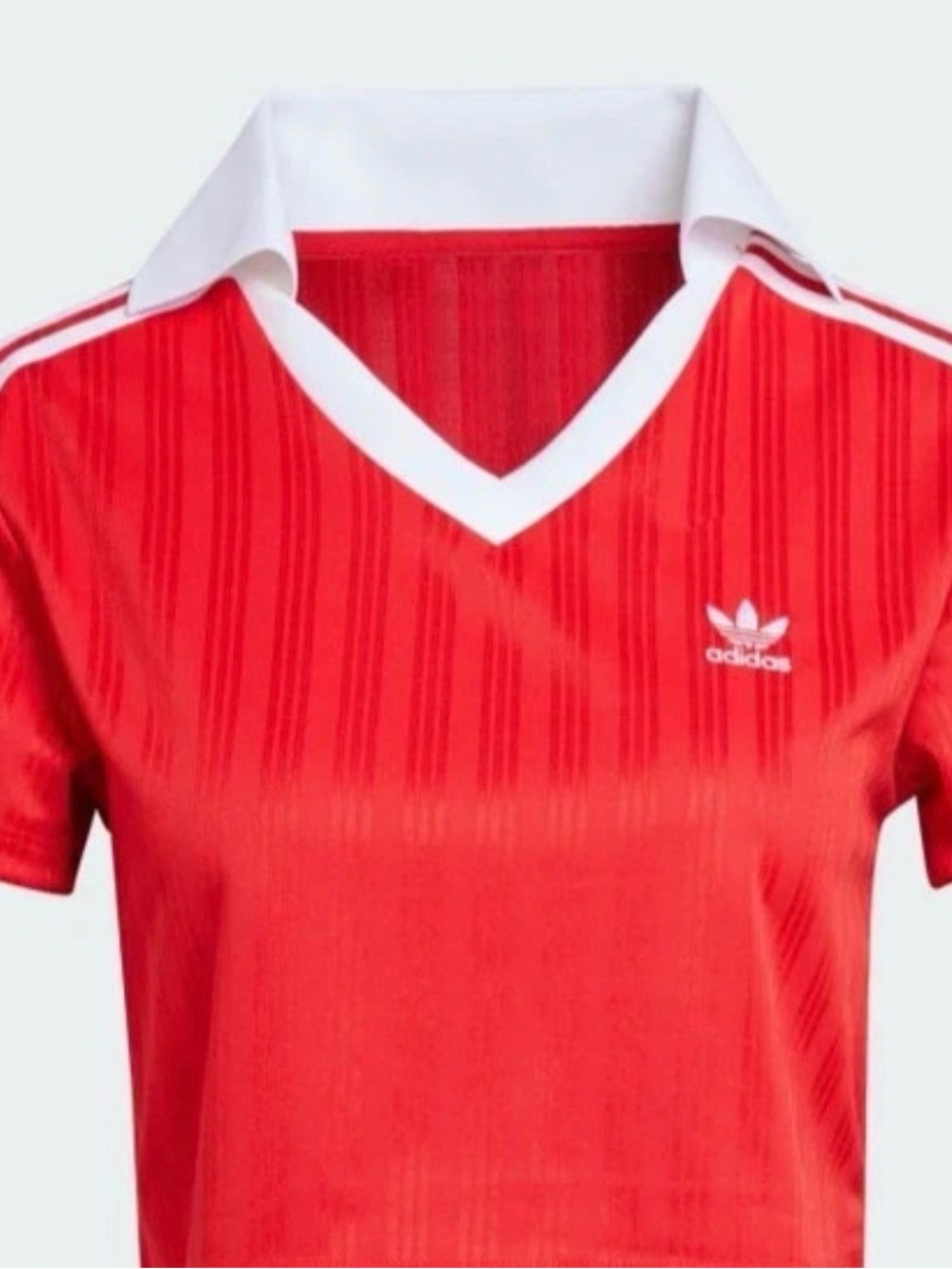 adidas Red and White V‑Neck Jersey